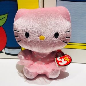 Ty Hello Kitty Beanie Babies 6.5” Pink Shimmer